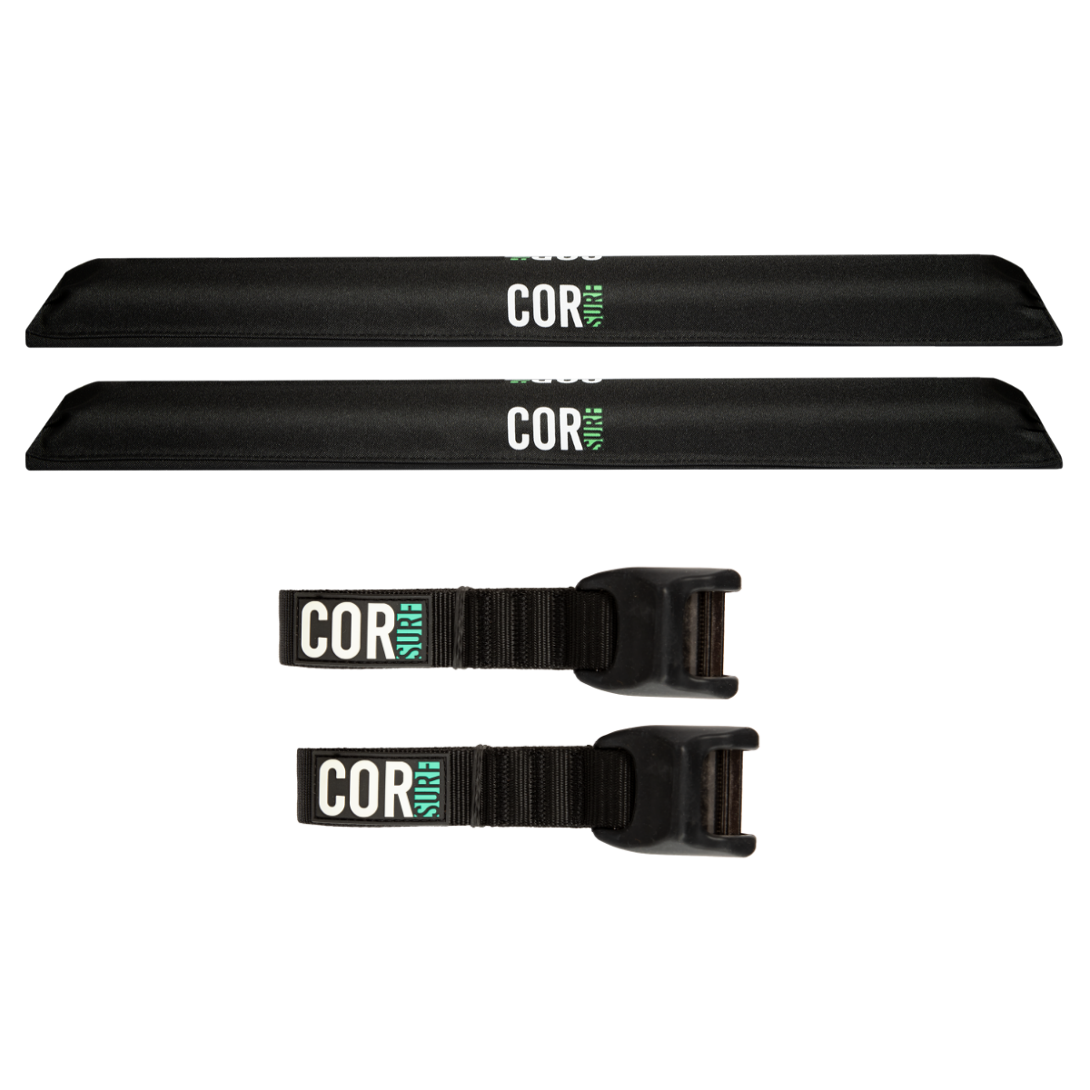 Aero Roof Rack Pad with 10' Scratch-Resistant Tie Downs(Flat Bars) by COR Surf