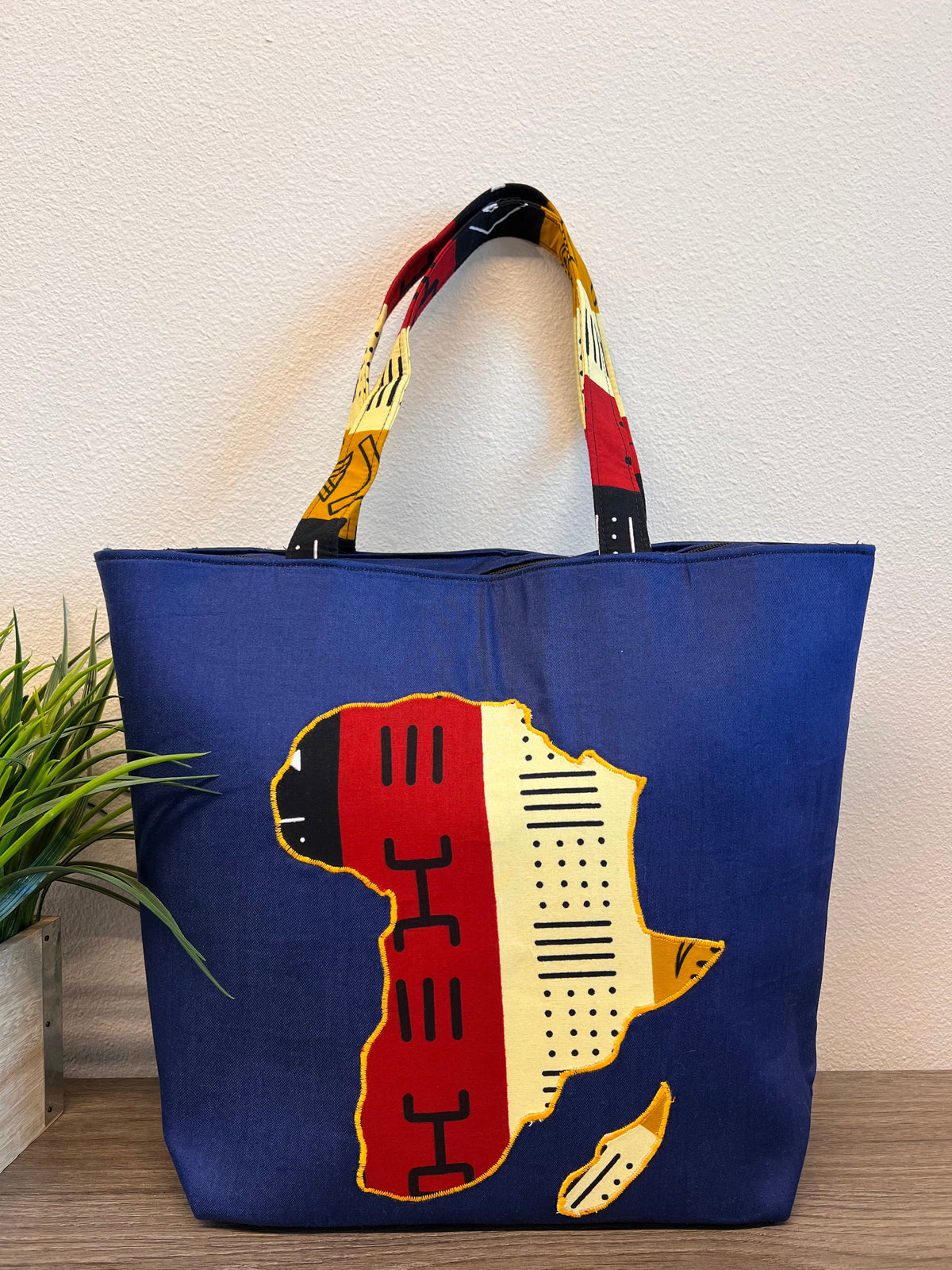 Denim African map tote bag – view 2