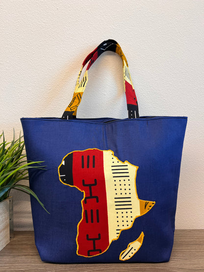 Denim African map tote bag – view 2