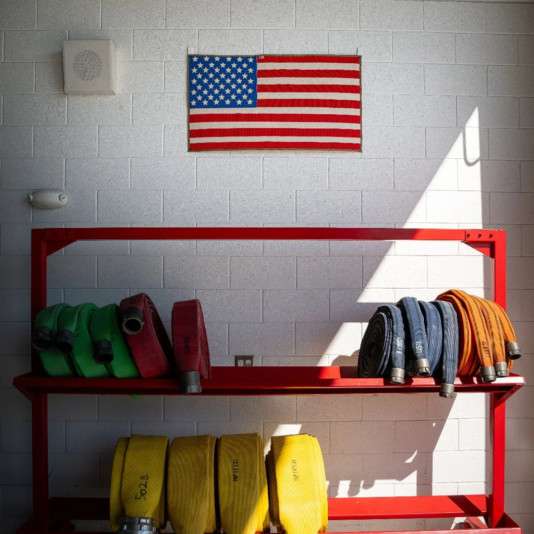 American Flag - Fire Hose by Recycled Firefighter