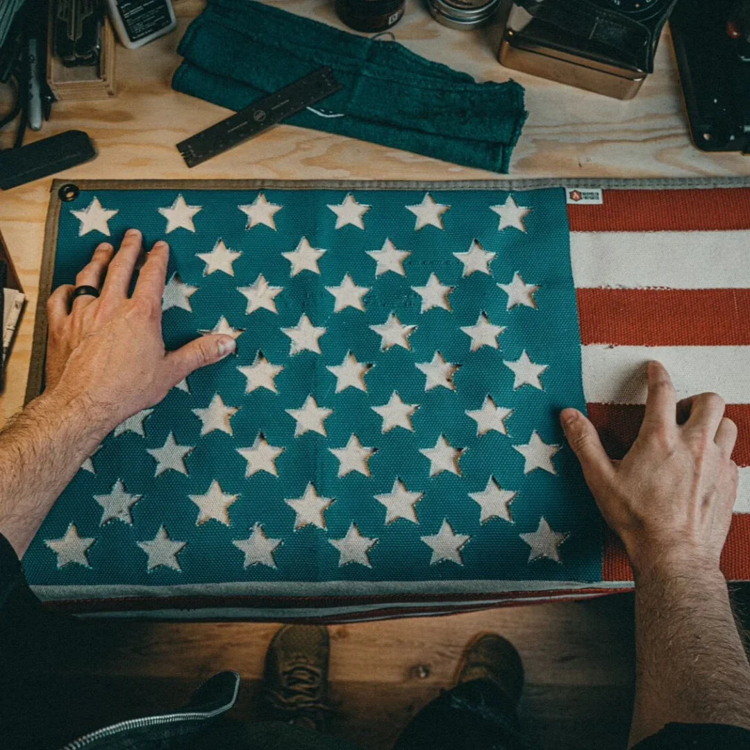 American Flag - Fire Hose by Recycled Firefighter