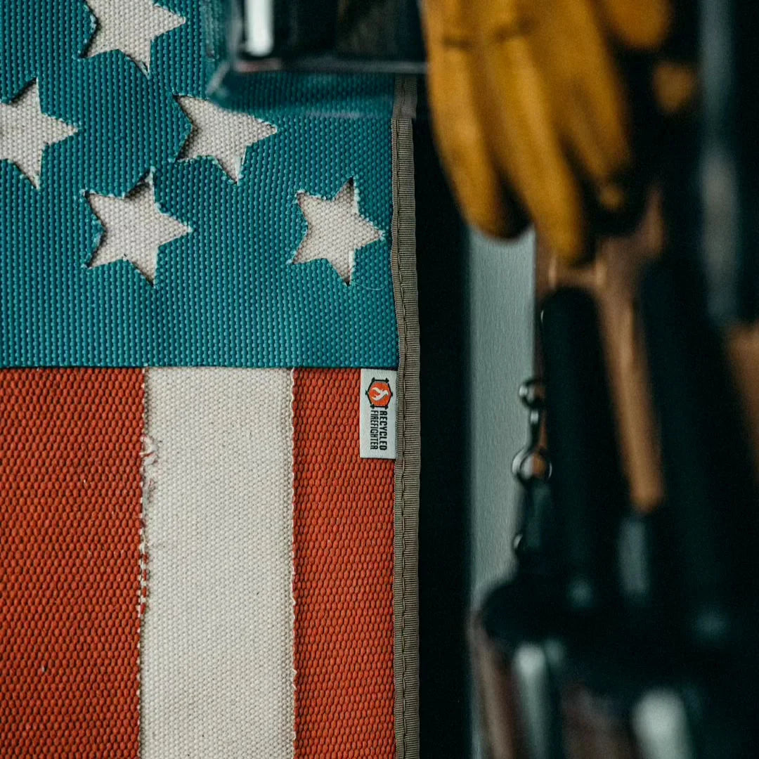 American Flag - Fire Hose & Arid Border by Recycled Firefighter