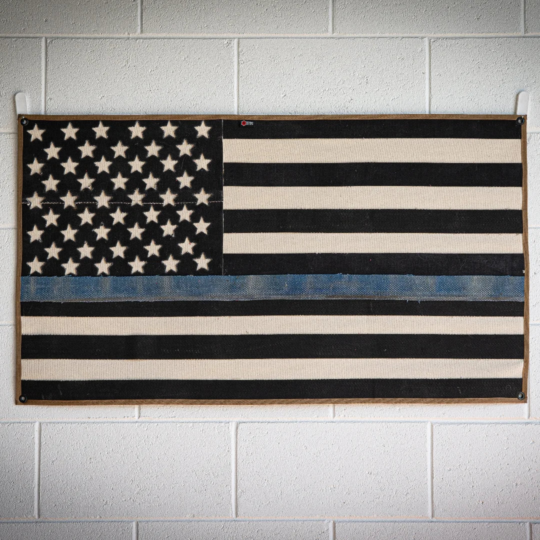 American Flag - Fire Hose - Thin Blue Line by Recycled Firefighter