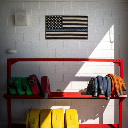 American Flag - Fire Hose - Thin Blue Line by Recycled Firefighter