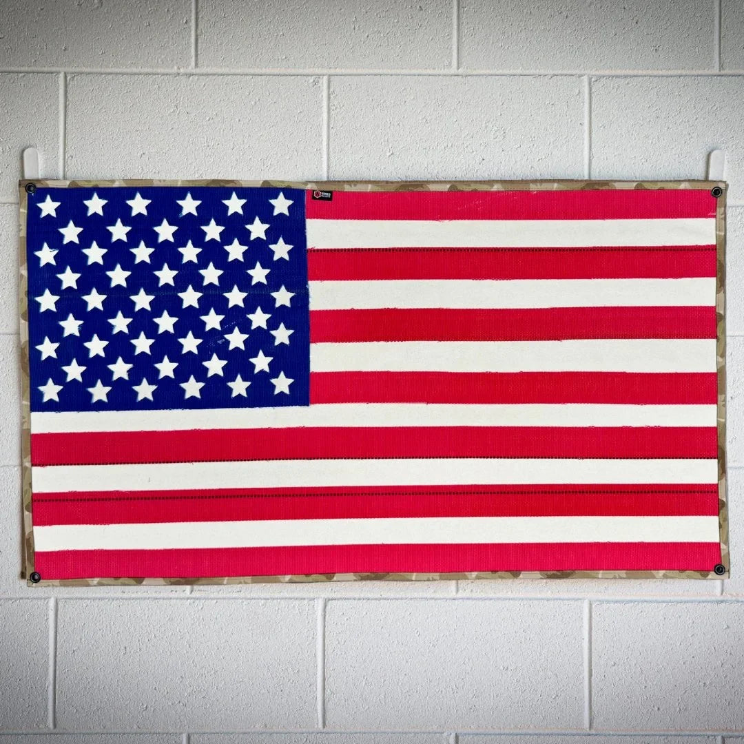 American Flag - Fire Hose & Arid Border by Recycled Firefighter