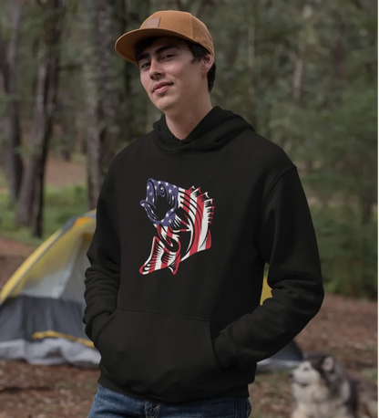 American Flag Fish Unisex Hoodie by Outdoorzees