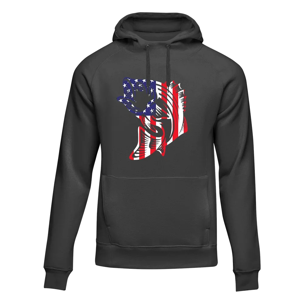 American Flag Fish Unisex Hoodie by Outdoorzees
