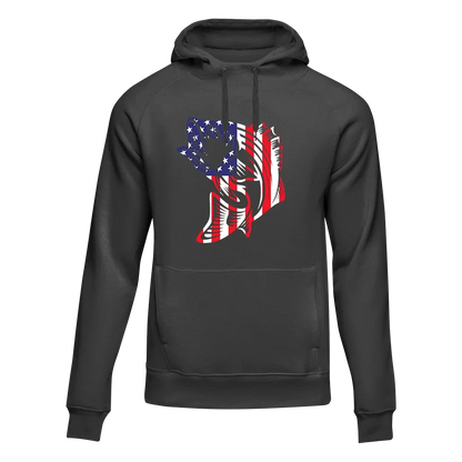 American Flag Fish Unisex Hoodie by Outdoorzees