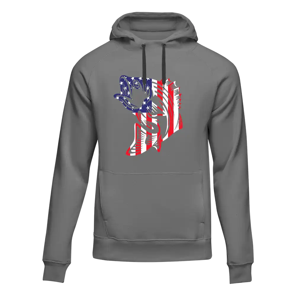 American Flag Fish Unisex Hoodie by Outdoorzees