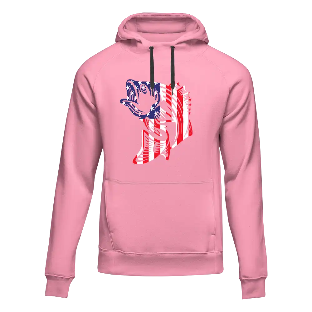 American Flag Fish Unisex Hoodie by Outdoorzees