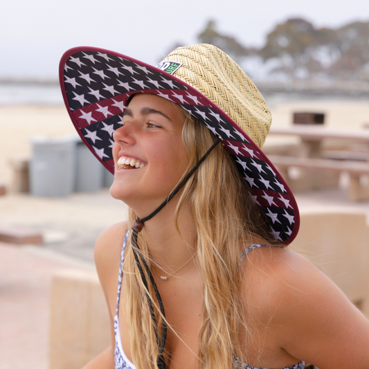 Straw Lifeguard Sun Hats for Adults - Patriotic by COR Surf