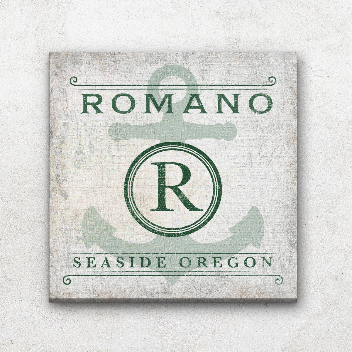 Personalized Family Name & Anchor Monogram Canvas Decor by Off The Square Designs