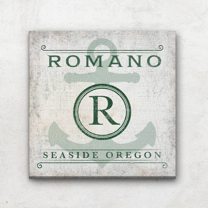 Personalized Family Name & Anchor Monogram Canvas Decor by Off The Square Designs