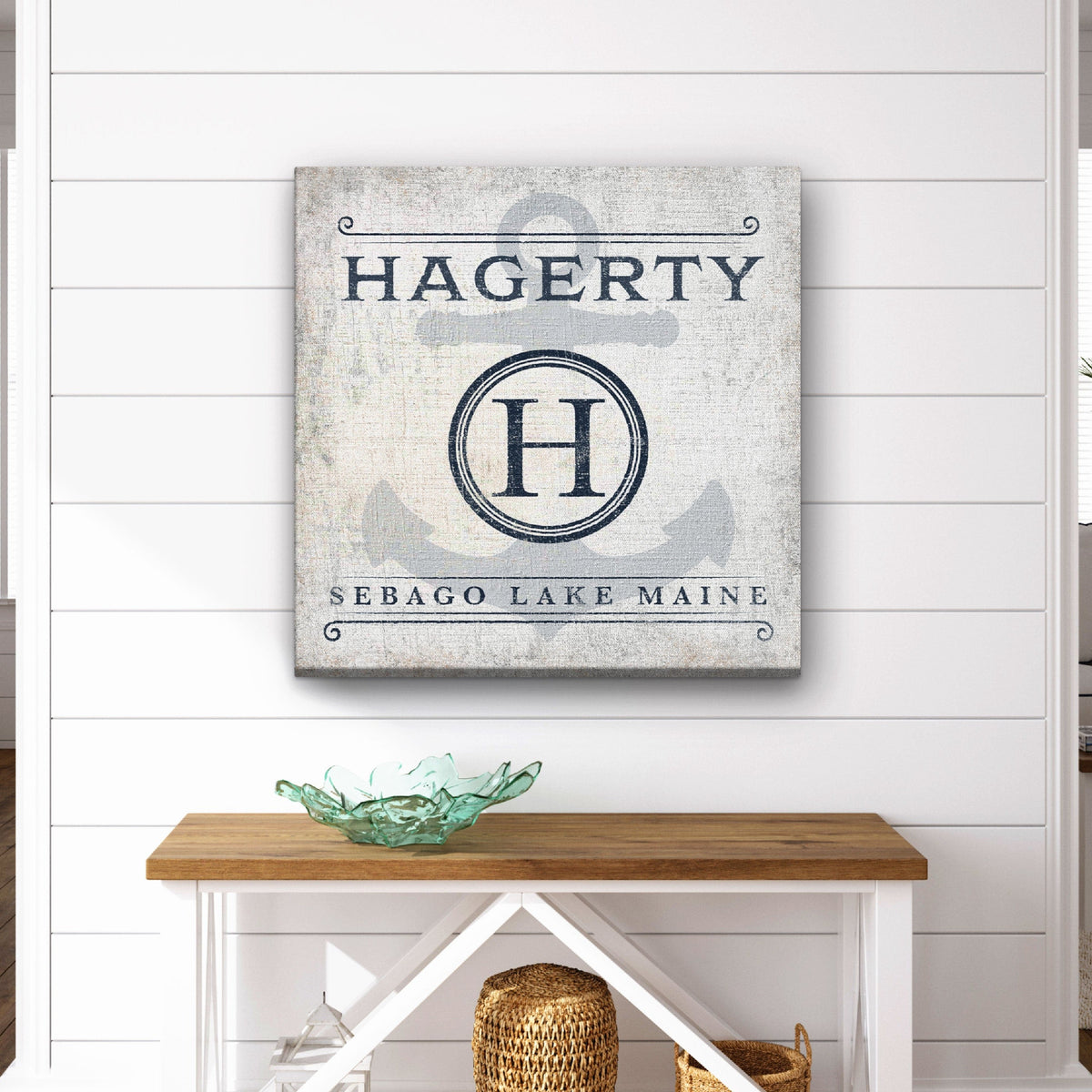 Personalized Family Name & Anchor Monogram Canvas Decor by Off The Square Designs