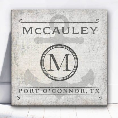 Personalized Family Name & Anchor Monogram Canvas Decor by Off The Square Designs
