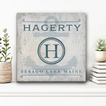 Personalized Family Name & Anchor Monogram Canvas Decor by Off The Square Designs