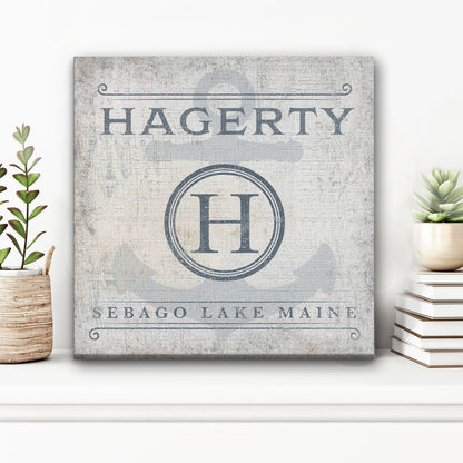Personalized Family Name & Anchor Monogram Canvas Decor by Off The Square Designs