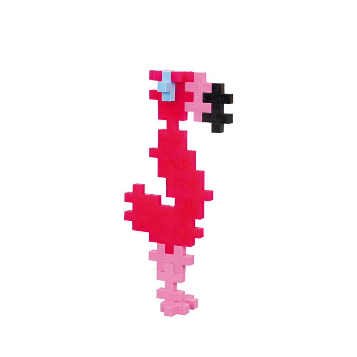 Plus Plus Big Flamingo Construction Toy - 15 Large Pieces, BPA-Free, Machine Washable for Kids Aged 1-6 by Beauty Care Bag