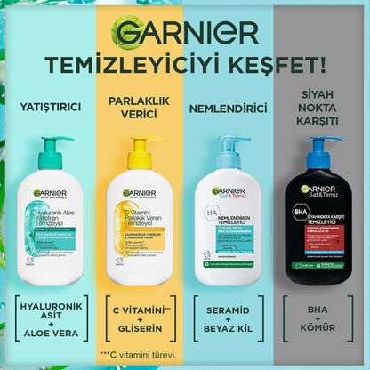 Garnier Hyaluronic Aloe Vera Facial Cleanser: Hydrating, Soothing Vegan Face Wash for Sensitive Skin - Sulfate-Free, 8.45 fl oz by Beauty Care Bag