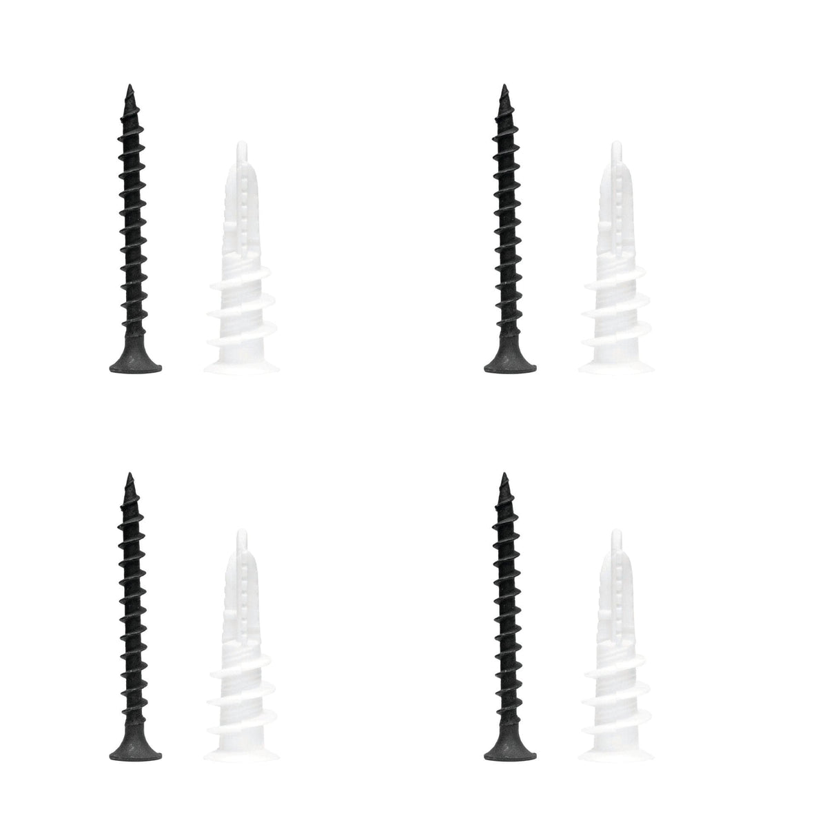 PIPE DECOR 1-7/8 in. wall screws with plastic drywall anchors, 4-pack