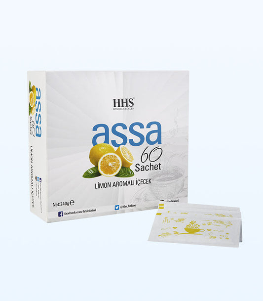 HHS Assa 60 Lemon Flavored Herbal Tea | Natural Energy & Balance | 60 Tea Bags by Beauty Care Bag