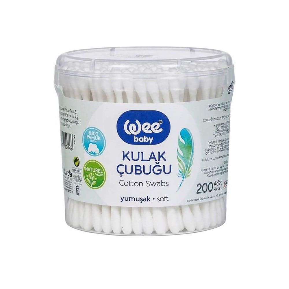 Wee Baby Cotton Swabs - 200 Count, Gentle Ear Cleaning for Babies, Kids & Adults by Beauty Care Bag