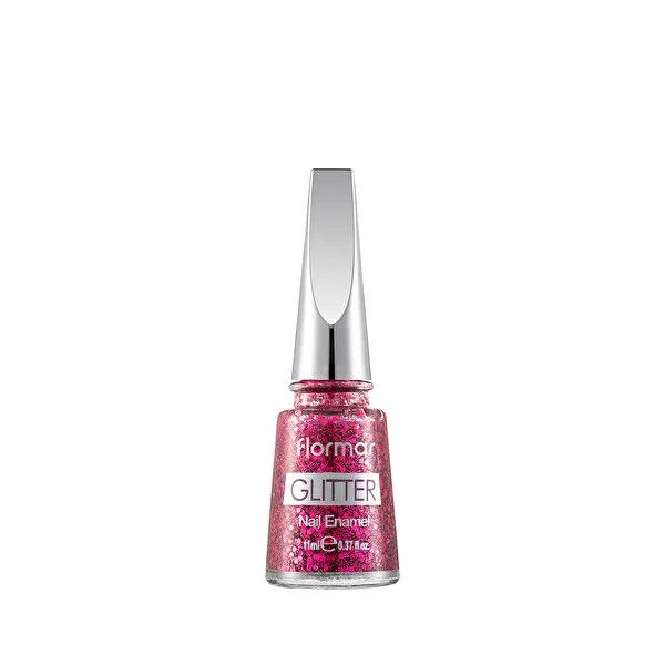 Flormar Glitter Nail Polish GL03 - 11 ml - Sparkly Nail Enamel for Nail Art Designs by Beauty Care Bag