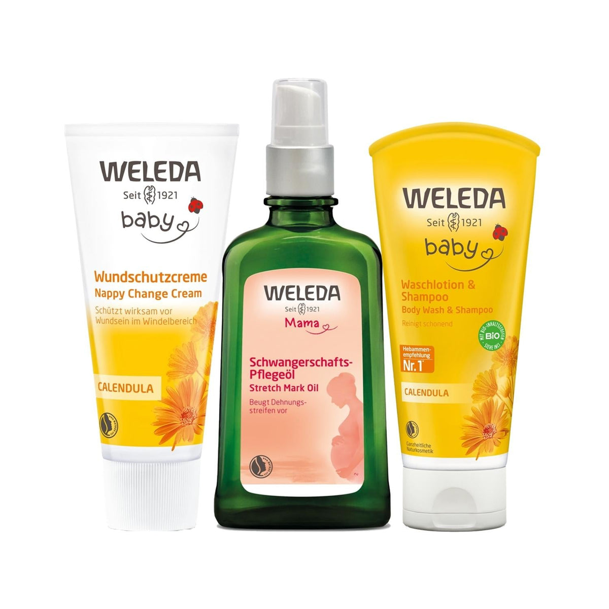 Weleda: Organic Mother & Baby Skincare Gift Set - Gentle, Natural Baby Products & Pregnancy Skincare for Sensitive Skin by Beauty Care Bag