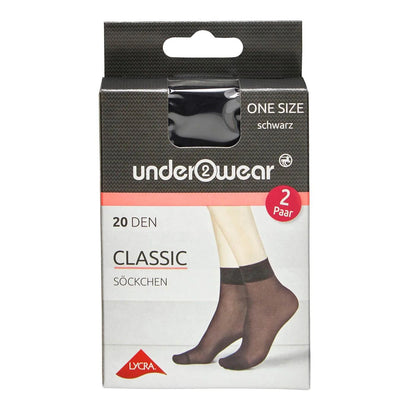 Underwear 20 Denier Black Ankle Socks - Standard Size by Beauty Care Bag