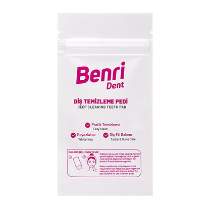 Benri Dent: Portable Dental Cleaning Pads - On-The-Go Teeth Cleaning & Fresh Breath Wipes - Disposable Menthol Infused for Travel & Convenience by Beauty Care Bag