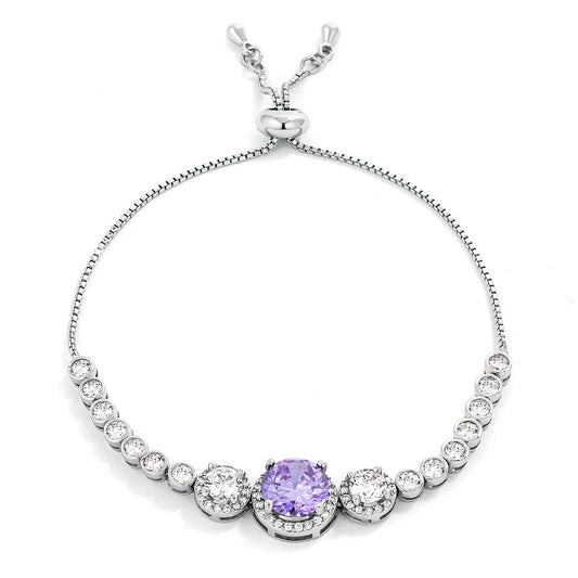 Graduated CZ Bolo Style Tennis Bracelet by Avera Group
