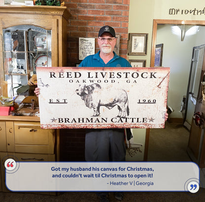 Brahman Cattle Sign by Tailored Canvases