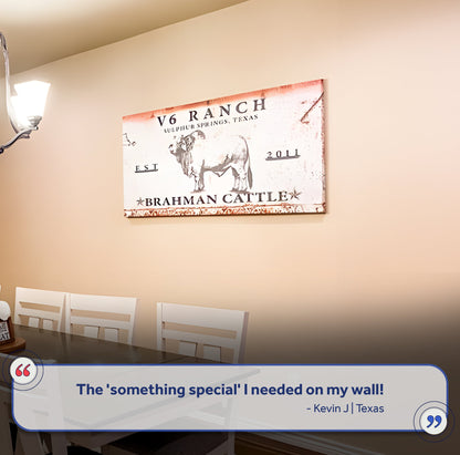 Brahman Cattle Sign by Tailored Canvases