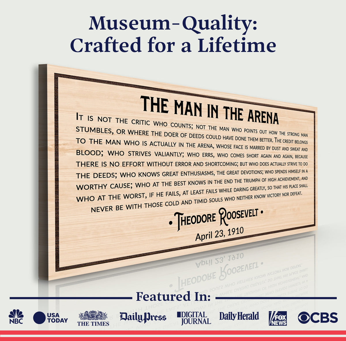 The Man In The Arena Sign IV by Tailored Canvases