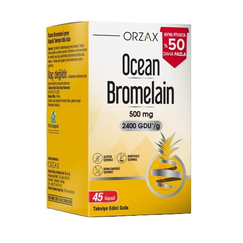Ocean Nutrition - Bromelain 500mg Dietary Supplement for Digestive Health - 45 Capsules by Beauty Care Bag