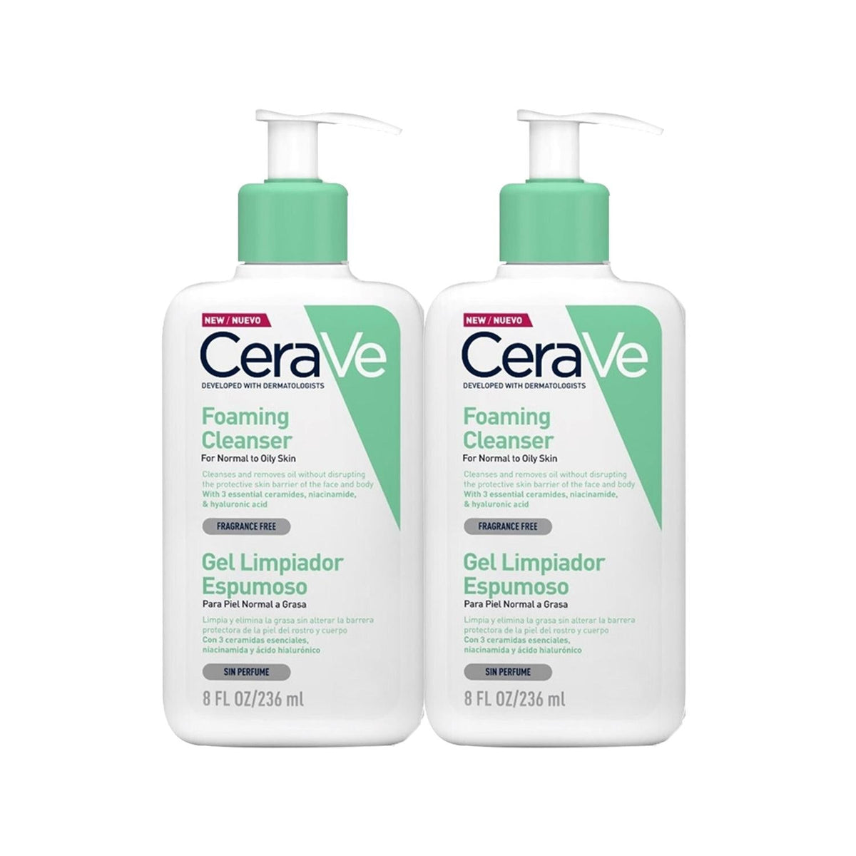 CeraVe foaming cleanser, 2 x 236ml