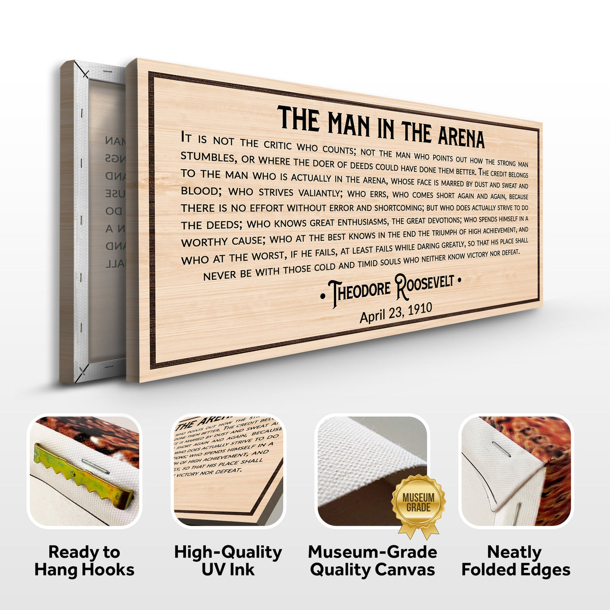 The Man In The Arena Sign IV by Tailored Canvases
