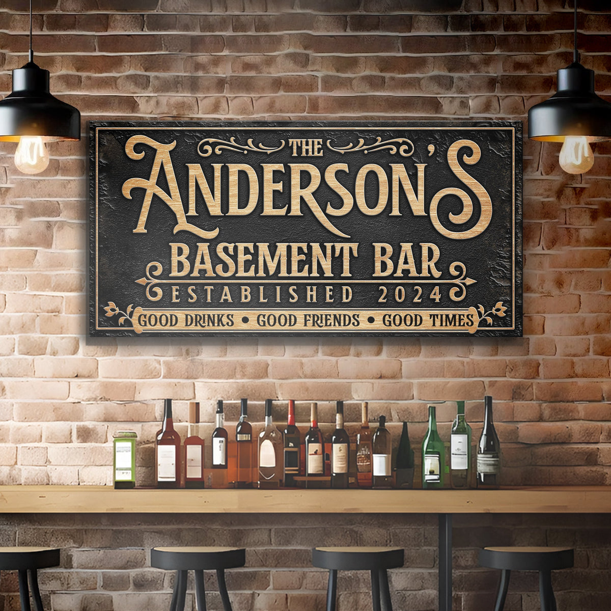 Custom Basement Bar Sign III by Tailored Canvases