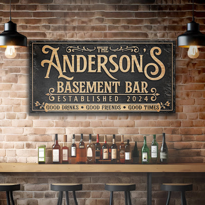 Custom Basement Bar Sign III by Tailored Canvases