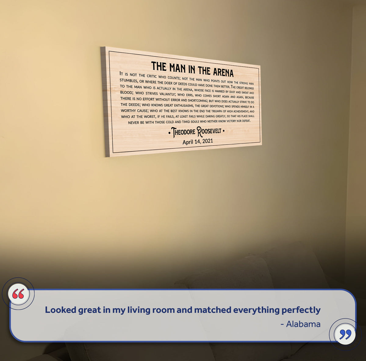 The Man In The Arena Sign IV by Tailored Canvases