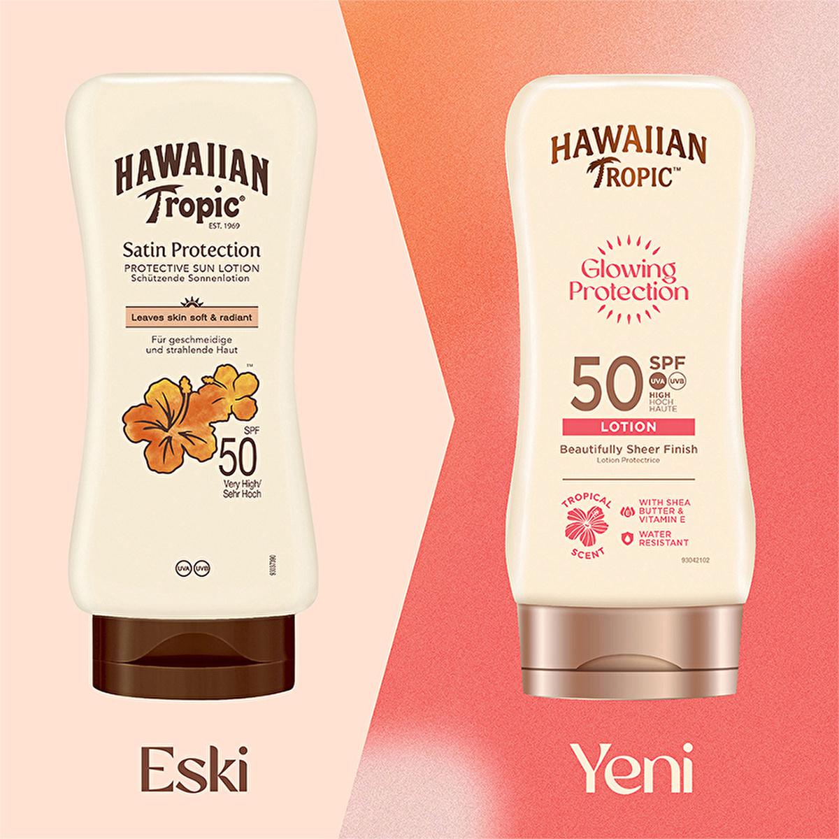 Hawaiian Tropic Glowing Protection SPF 50 Sunscreen Lotion - UVA/UVB, Vegan & Cruelty-Free, Moisturizing - 6.09 fl oz by Beauty Care Bag