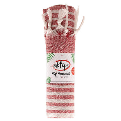 Eklips Red Turkish Pestemal Towel Lightweight Cotton UF009 by Beauty Care Bag