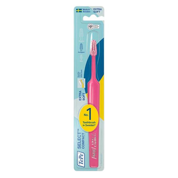 TePe Select Compact Manual Toothbrush for Children and Adults with Gag Reflex - Angled Brush Head for Effective Oral Hygiene by Beauty Care Bag