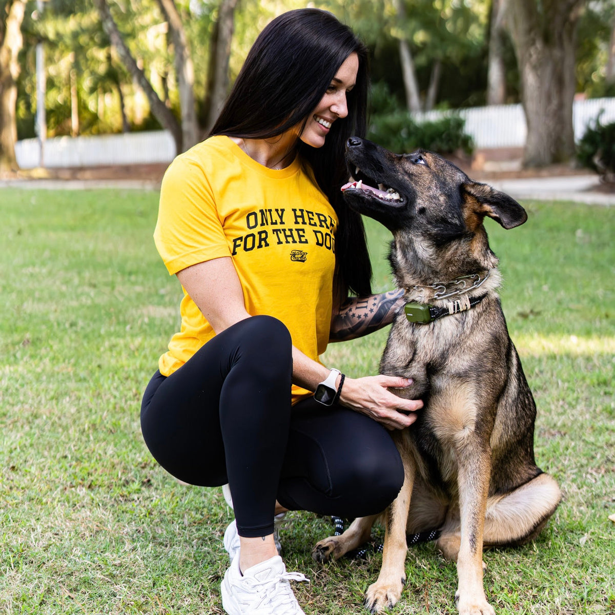 Only Here For The Dogs - tee by Tango Charlie Apparel