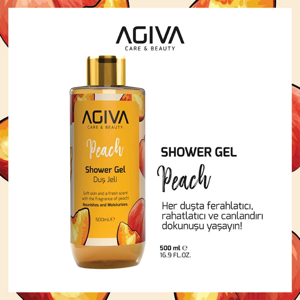 Agiva Peach Shower Gel for Soft Skin 500 ml by Beauty Care Bag