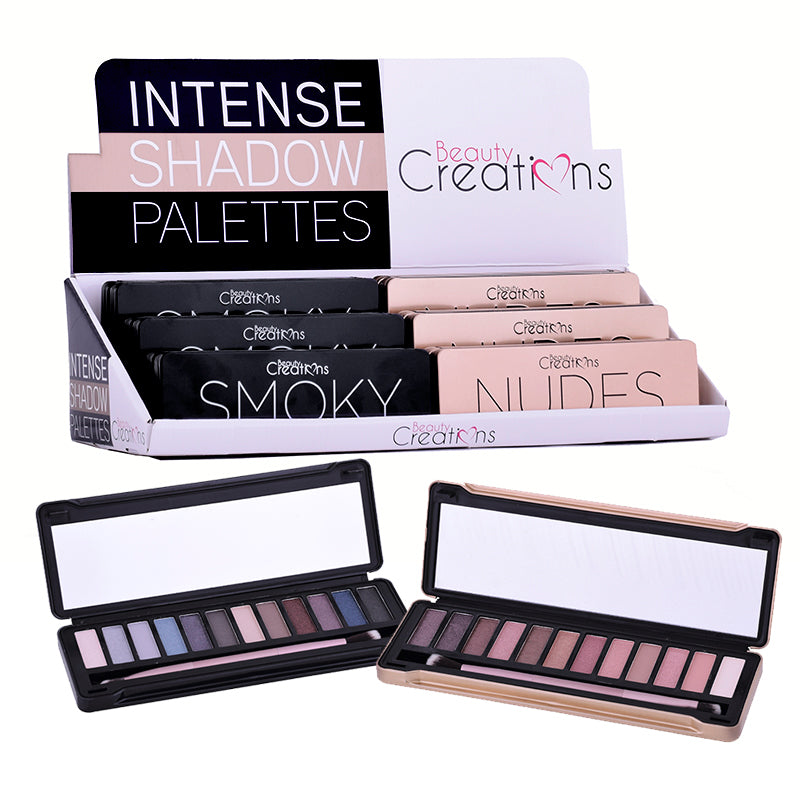 BEAUTY CREATIONS Intense Eyeshadow Palette Display Set, 12 Pieces by Avera Group