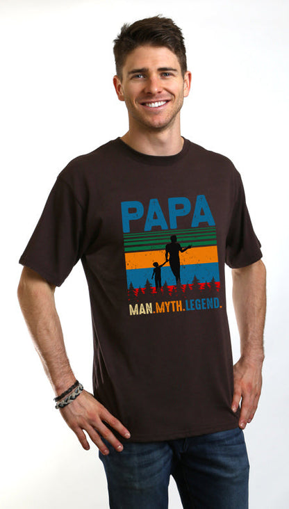 Papa Man, Myth, Legend men's bamboo graphic T-shirt – view 2
