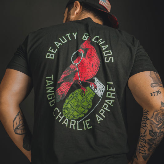 "Beauty and Chaos 2.0" - Black Tee by Tango Charlie Apparel