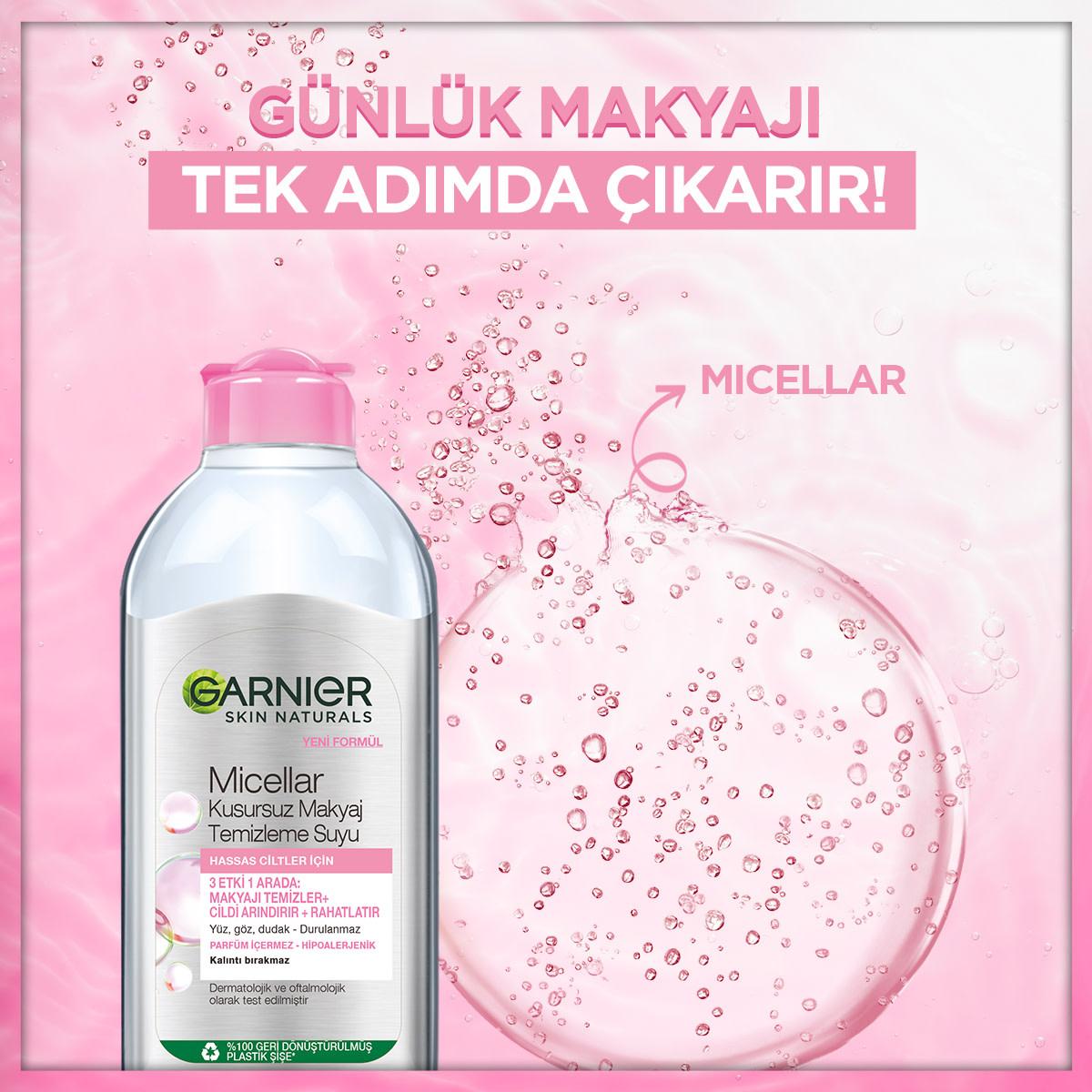 Garnier Micellar Makeup Remover Water - Gentle, Effective Cleansing for Sensitive Skin - 400ml by Beauty Care Bag