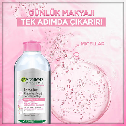 Garnier Micellar Makeup Remover Water - Gentle, Effective Cleansing for Sensitive Skin - 400ml by Beauty Care Bag